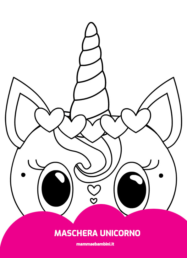 Maschera unicorno da colorare 1 maschera unicorno