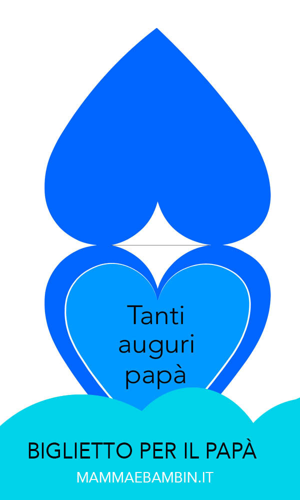 Cuore con auguri per il papà 1 biglietto auguri papa