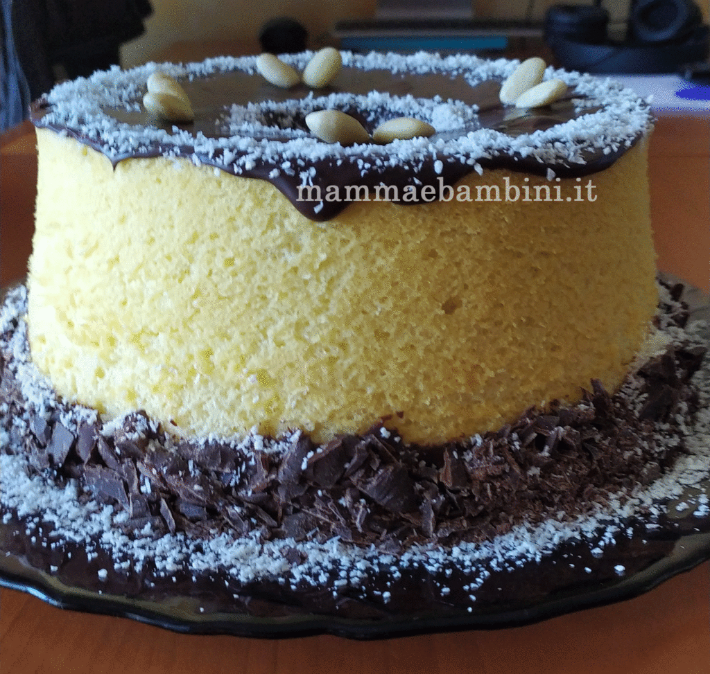 Chiffon Cake decorata con cioccolato 3 chiffon cake decorata
