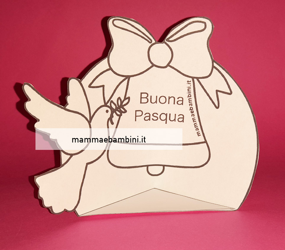 Lavoretto campana di Pasqua con colomba 1 campana pasqua carta