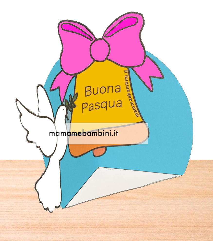 Lavoretto di Pasqua con campana 3D 2 lavoretto pasqua colomba