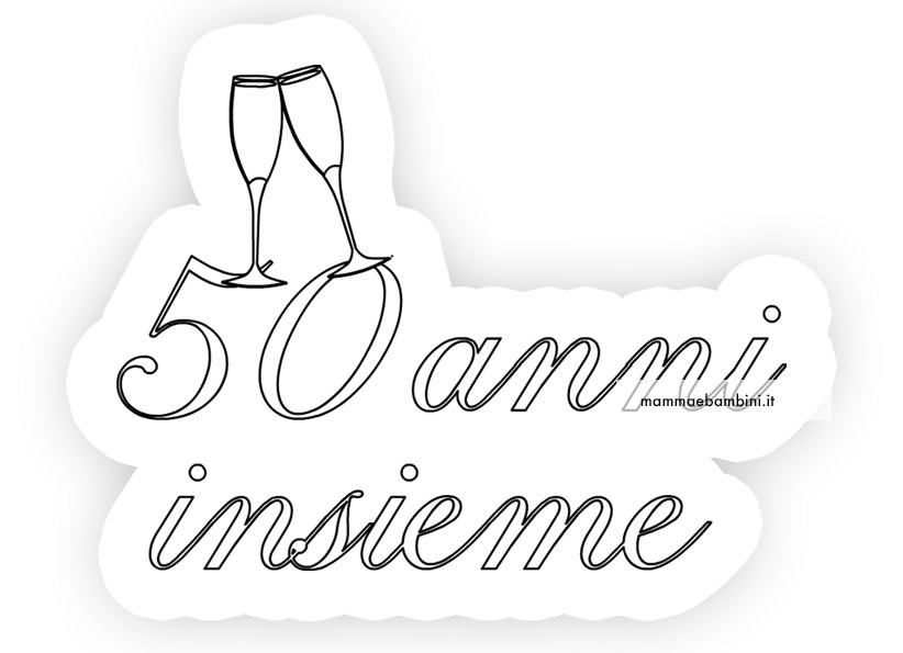Decorazione per le Nozze d'oro 1 scritta 50 anni insieme