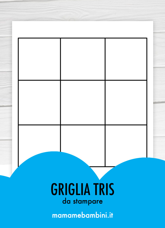 Gioco tris da stampare 1 griglia tris vuota