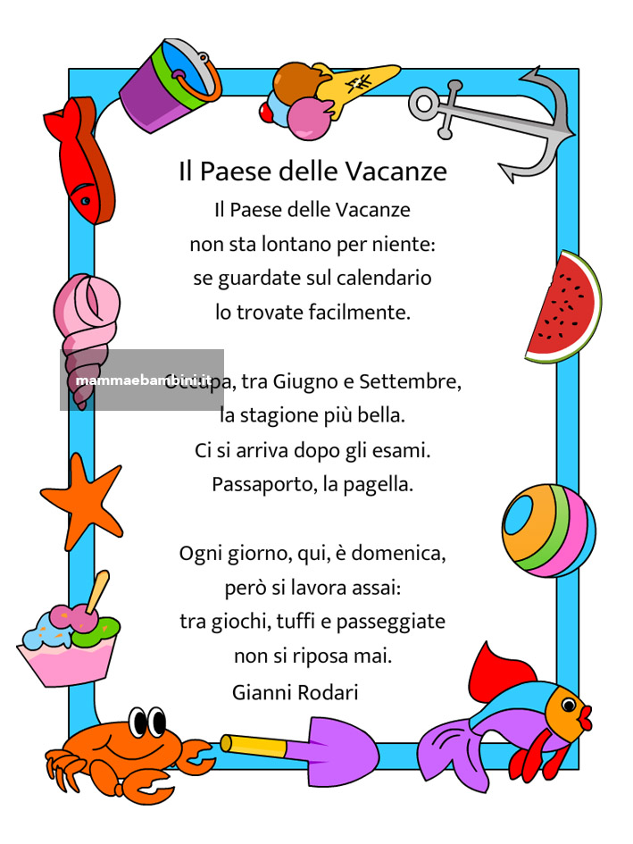 Poesia fine anno scolastico Rodari 1 poesia fine anno scolastico rodari