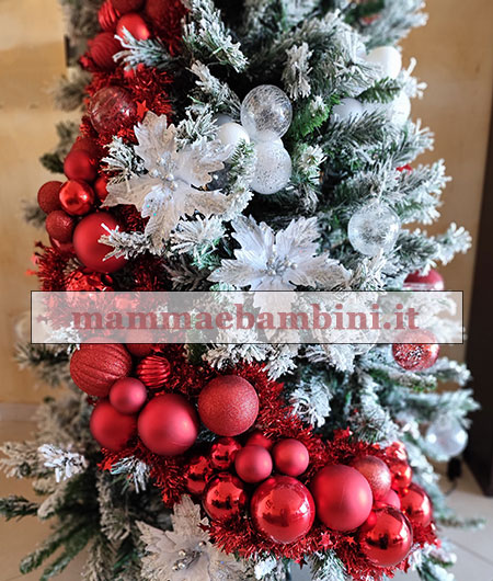 addobbo albero natale bianco rosso 3