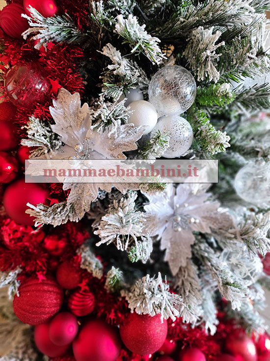 addobbo albero natale bianco rosso 4