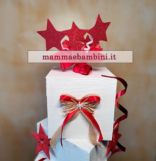 decorazioni colonna scatole cartone natale