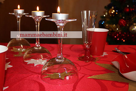 decorare tavola natale candele