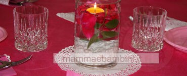 centrotavola fai da te con petali rosa 2