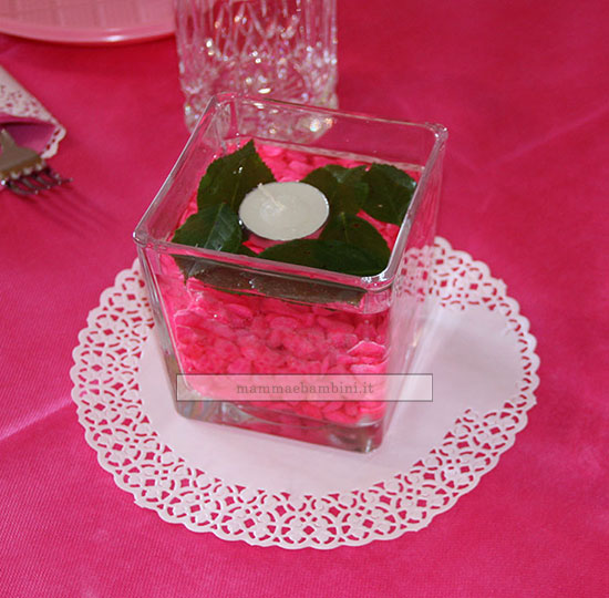 centrotavola portacandele rosa