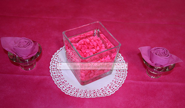 decorazioni tavola centrotavola rosa 2