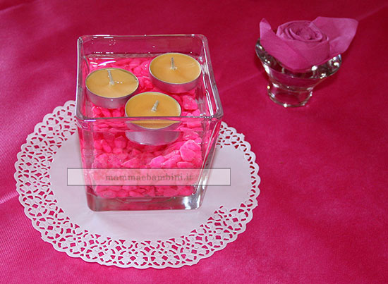 decorazioni tavola centrotavola rosa1