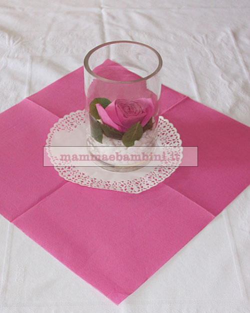 rosa di carta composizione centrotavola 1