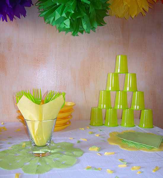 allestimento party bicchieri