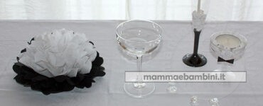 decorazioni tavola elegante bianco nero 3