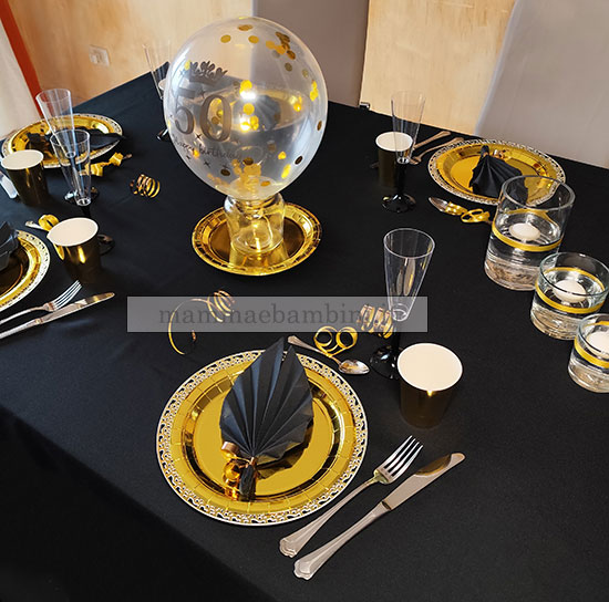 tavola elegante 50 anni nero oro 2