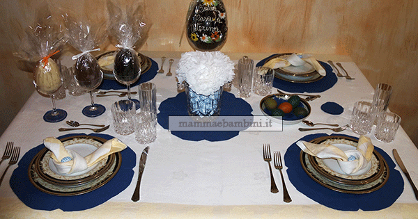 idee tavola pasqua blu 1