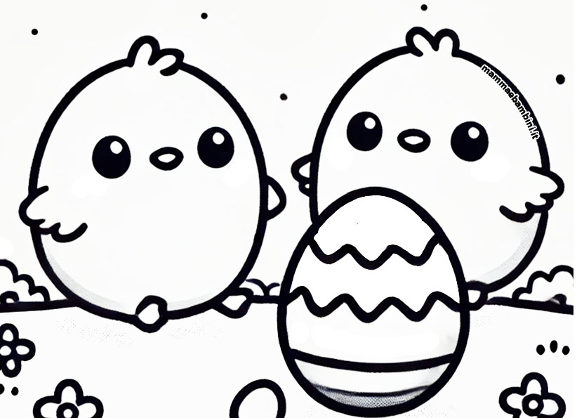 uovo pasqua pulcini