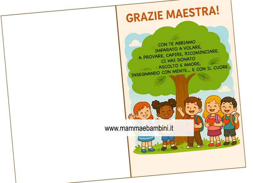 biglietto maestra fine quinta