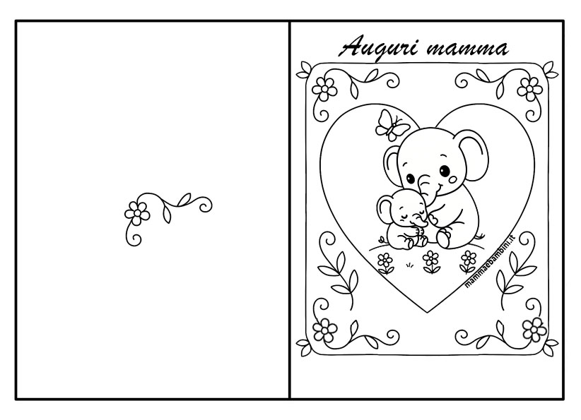 biglietto mamma elefanti