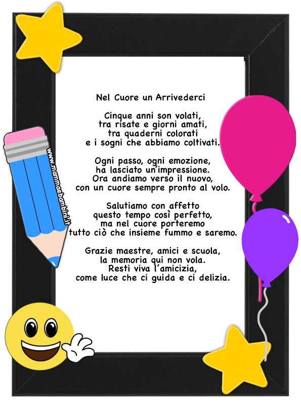 saluto fine quinta elementare