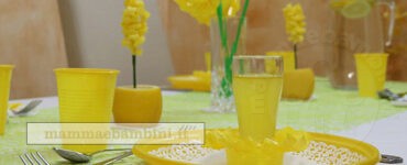 estate tavola glamour in giallo