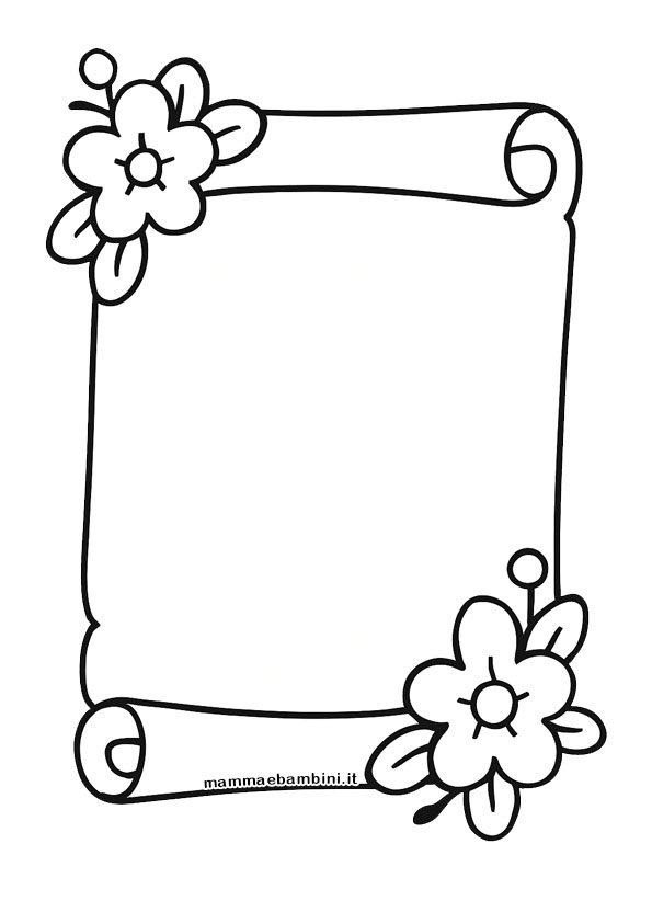pergamena con fiori