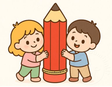 bambini con matita