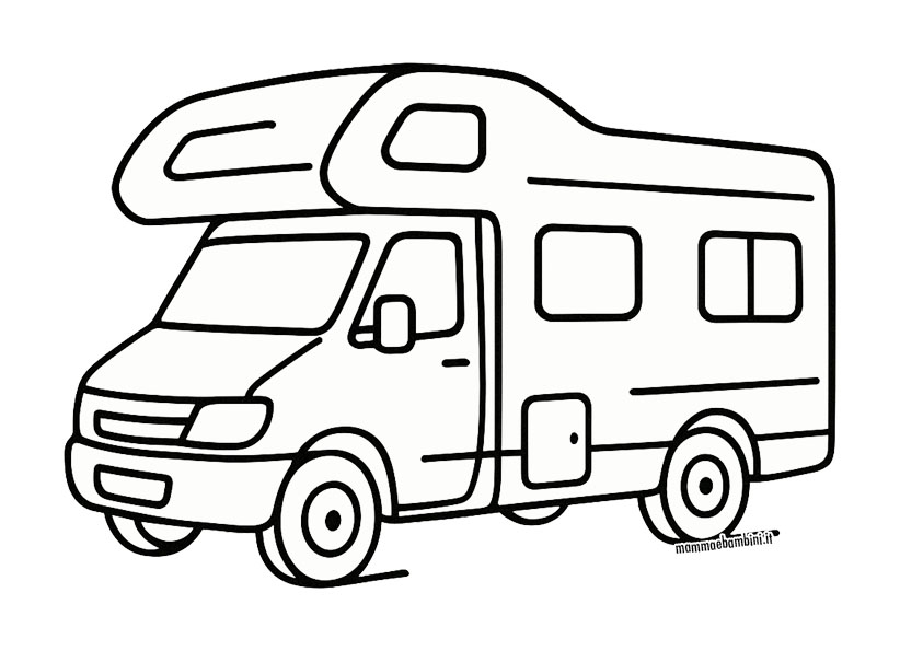 Disegno da colorare Camper stilizzato