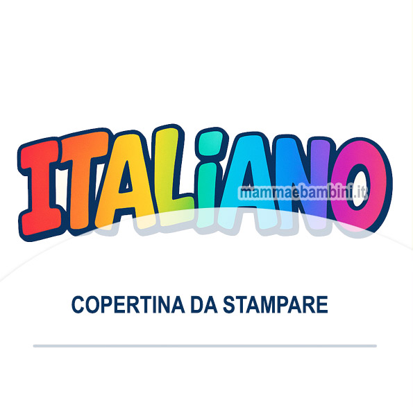 Copertina da stampare per quaderno di italiano da personalizzare.