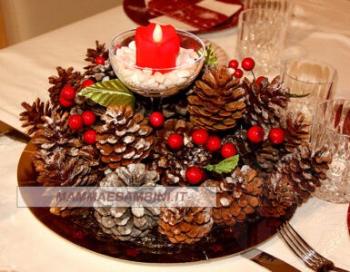tavola natale pigne centrotavola
