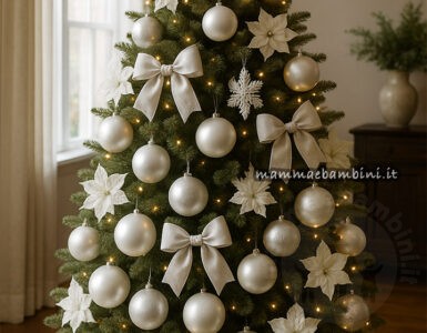 albero natale con palline bianche