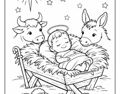 Bambino Gesù nella mangiatoia da colorare 4 bambino gesu nella mangiatoia