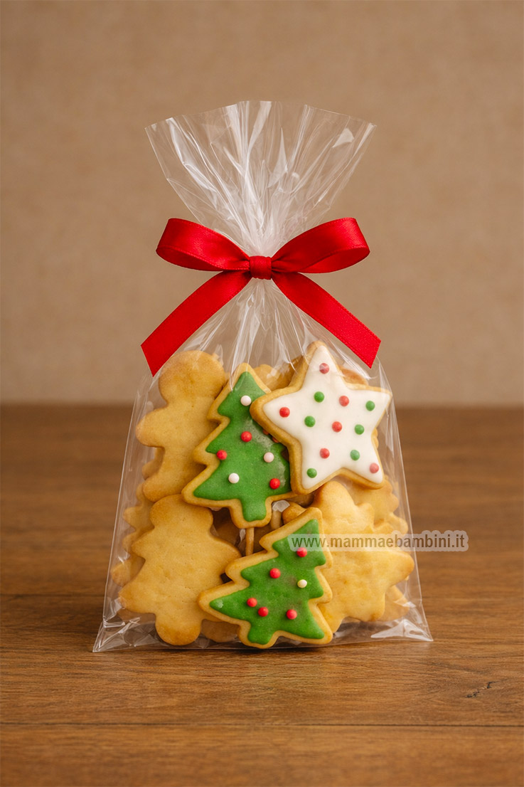 Pacchetti regalo con biscotti di Natale 9 pacchetti regalo biscotti di natale