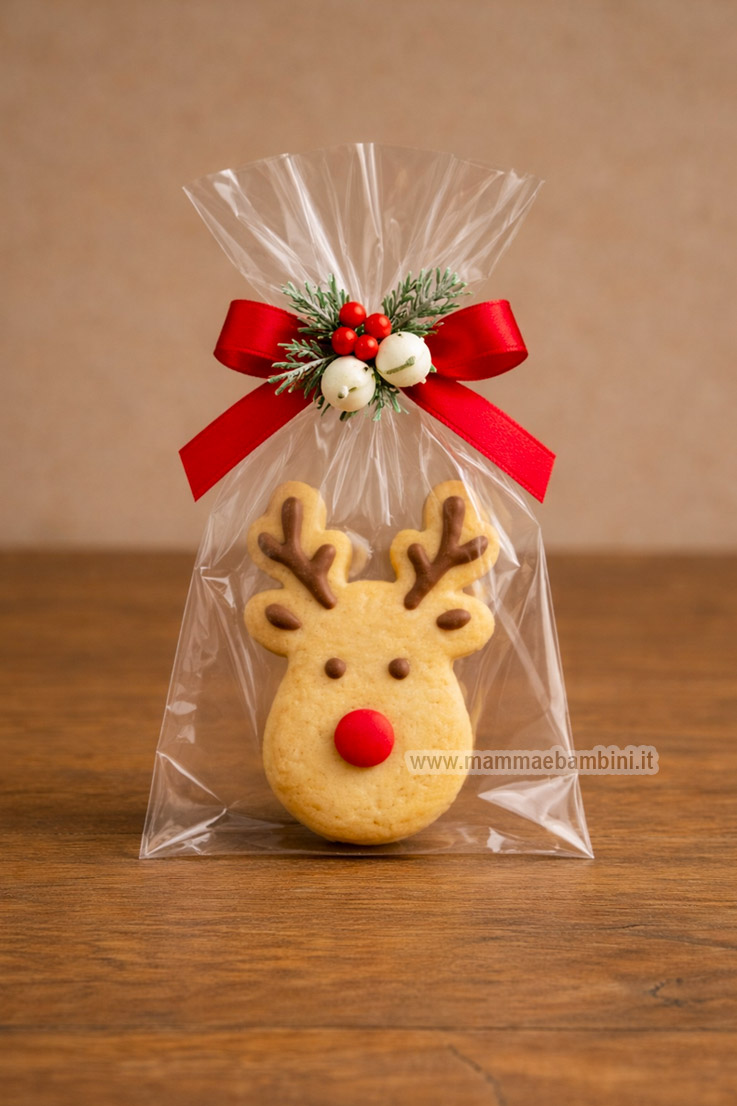Pacchetti regalo con biscotti di Natale 7 pacchetto regalo biscotti renna