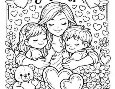 Disegno mamma e bambini da colorare e stampare 4 disegno mamma e bambini da colorare