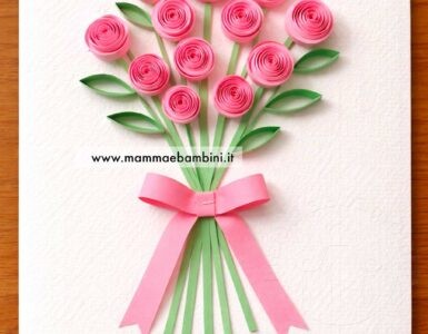 rose di carta a spirale festa della mamma