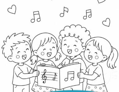 bambini che cantano disegno 1
