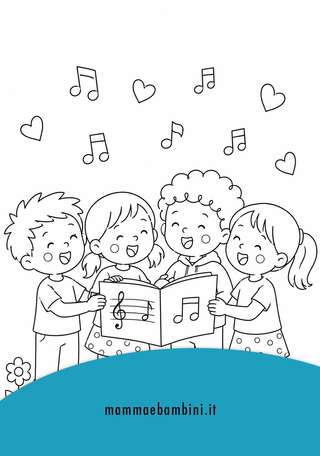 Bambini che cantano disegno 3 bambini che cantano disegno 1