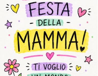 biglietto con evidenziatori per la mamma