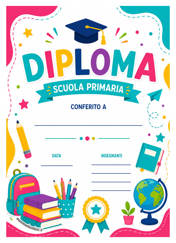 diploma scuola primaria da stampare