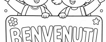 disegno benvenuti a scuola da colorare