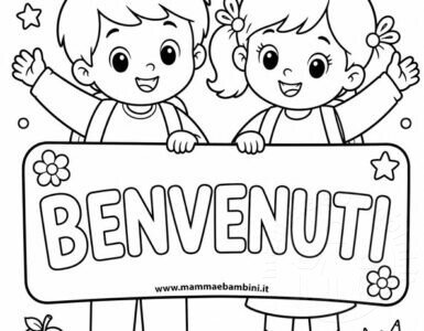 disegno benvenuti a scuola da colorare