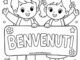 disegno benvenuti a scuola da colorare