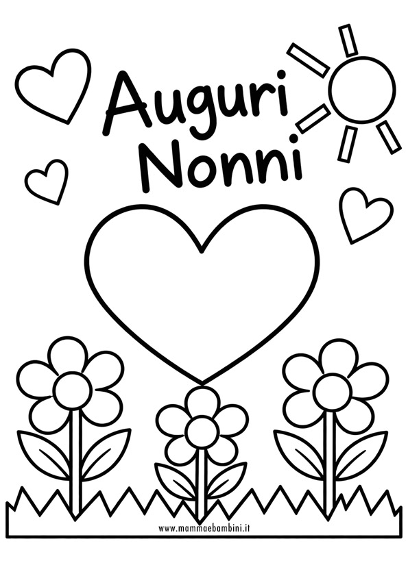 Biglietto per i nonni con i cartoncini 2 biglietto auguri nonni da colorare 1