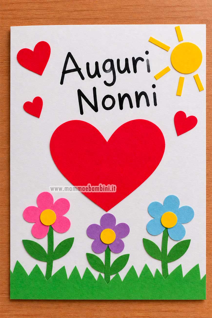 Biglietto per i nonni con i cartoncini 1 biglietto nonni con cartoncini