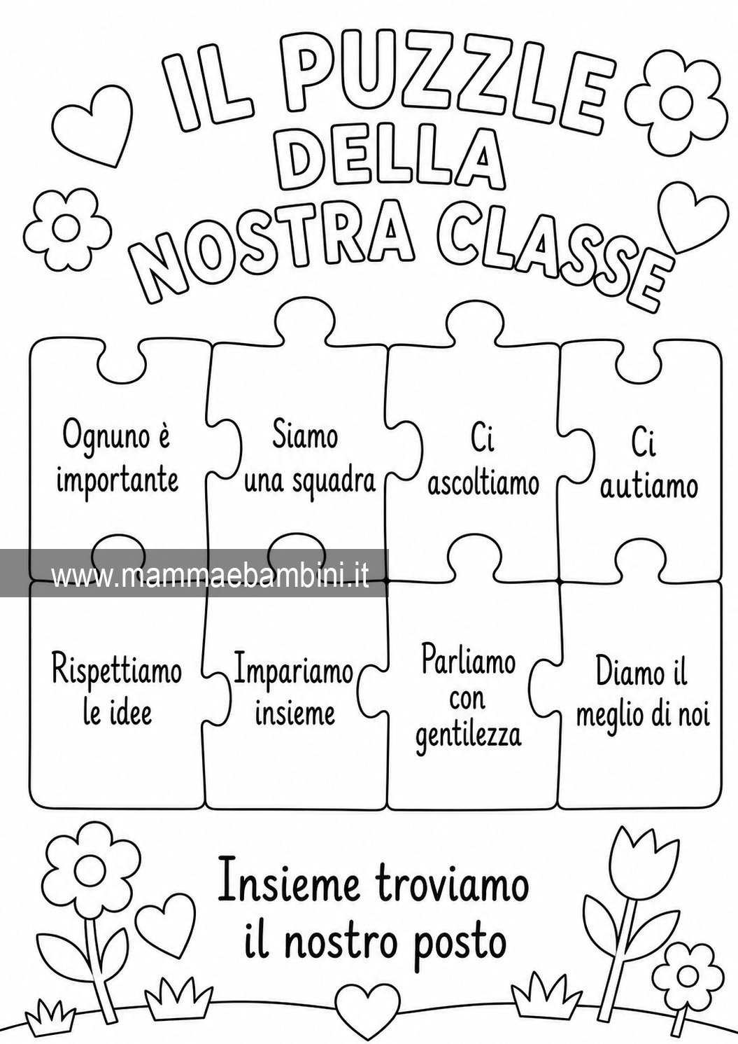 cartellone puzzle della nostra classe